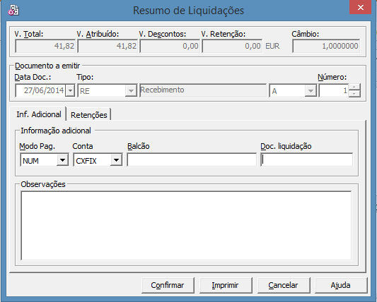 Como configurar recibos para imprimir mais do que uma via? Para configurar os documentos deve aceder a: Tabelas Tesouraria Pagamentos/Recebimentos Documentos (selecionar o documento RE Recebimento).