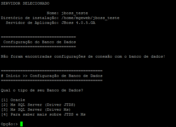 Opção:>2 Opção:> 1 Ipdoservidor(ex 192.168.0.