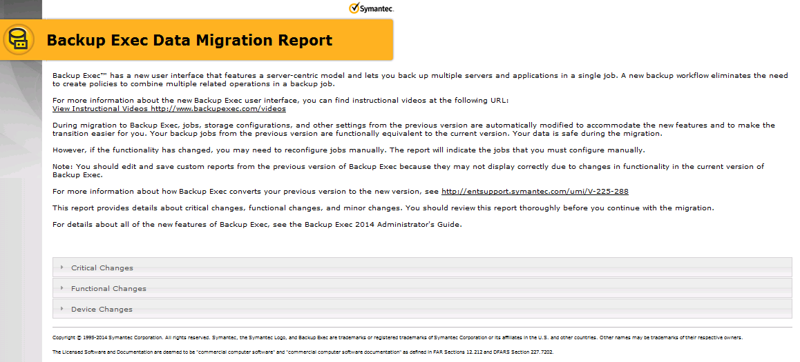Após completar todo o processo de migração e instalação da nova versão verifique o relatório de migração; Após verificar as mudanças ocorridas feche o relatório e selecione a