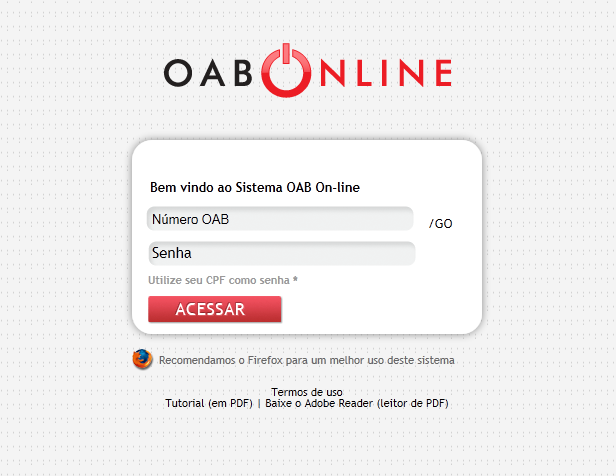 - Guia em PDF do Sistema OAB On-line: Guia do Sistema OAB On-line diponibilizado em PDF, com a descrição do uso das ferramentas do sitema.