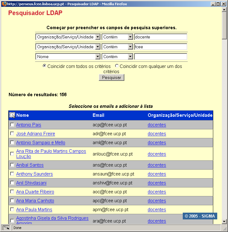 Continuação de pesquisador LDAP Se seleccionarmos o nome do utilizador, teremos acesso a uma ficha mais completa do mesmo.