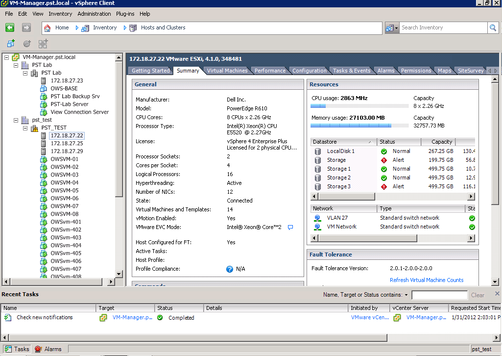 PUBLIC Gerenciamento centralizado (servidores) Monitore todos os servidores (host) e máquinas virtuais Implemente novas VM a partir de modelos existentes Anexado à sessão do