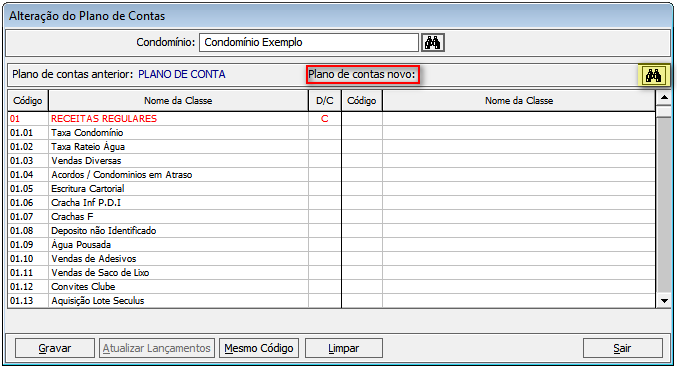 l) O usuário deverá proceder com a associação de plano de contas conforme item f desse manual.