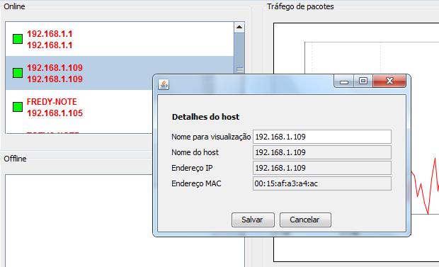 Ao clicar no botão Converter para conhecido o host é automaticamente convertido para conhecido no sistema, e muda da cor vermelha para a cor preta.