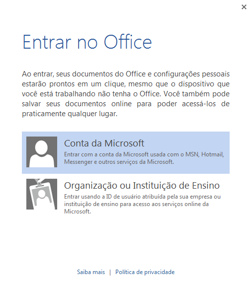 O que há de novo na faixa de opções Entre no Office Trabalhe quando e onde quiser. Ao entrar no Microsoft Office, você pode obter acesso seguro aos seus arquivos do Office em qualquer lugar.