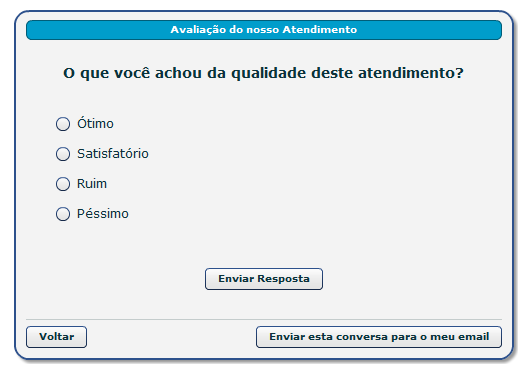 Assim que o suporte responder ao chamado à tela do chat abrirá.