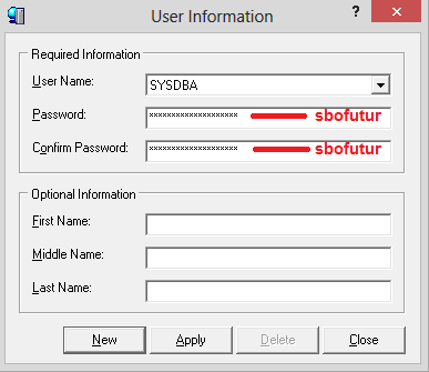 Imagem 19: Troca de senha SYSDBA parte 1 Clicando em Users depois botão direito em SYSDBA e clicando em Modify User.