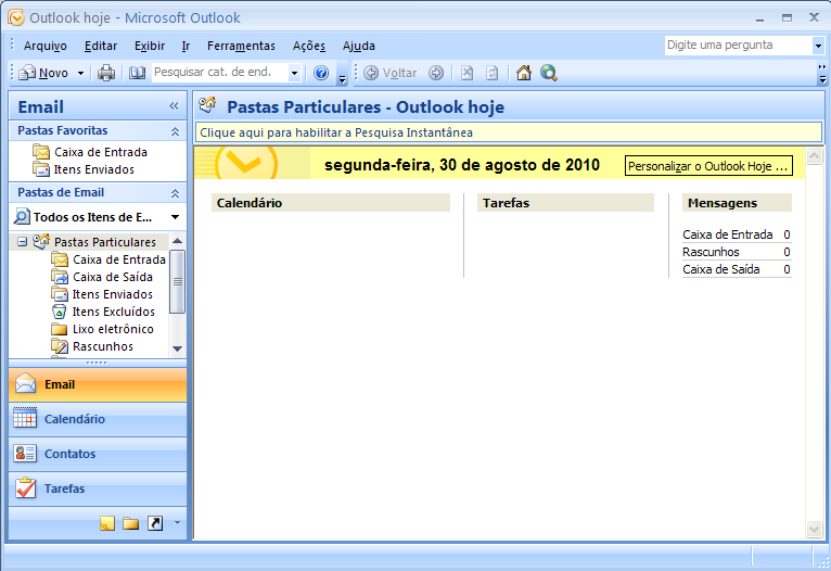 INTRODUÇÃO O Microsoft Outlook 2007 é um programa de gestão de informações pessoais e de mensagens que auxilia no gerenciamento de mensagens, compromissos, contatos, tarefas e partilhar informações