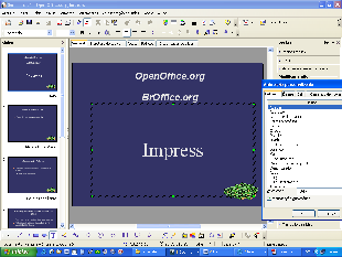 OO.Impress X PowerPoint Prós: É gratuito Exporta em Flash e PDF É compatível com PPT.