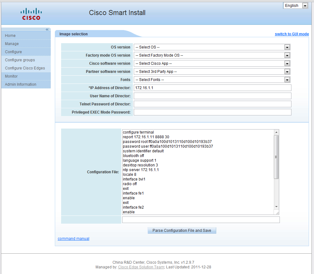 Switch to CLI mode 2011 Cisco and/or