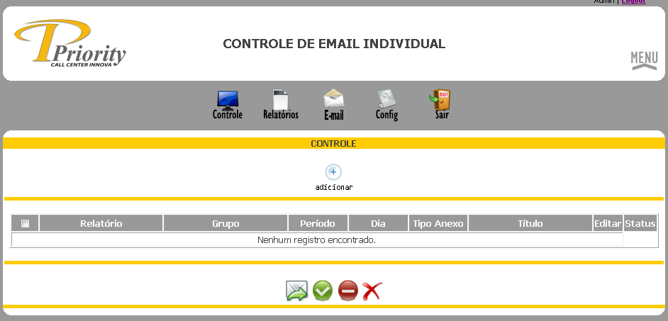 Selecionado o tipo do Relatório a ser programado (de acordo com sua classificação Detalhado ou Dinâmico), o Título (como o email deverá aparecer na caixa postal do destinatário), bem como um Texto