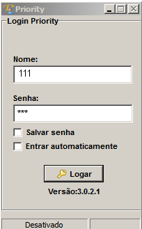 11. CONFIGURAÇÃO DO IP DO SERVIDOR NO PRIORITY CLIENT Abra o Priority Client na máquina do Servidor clicando diretamente sobre o executável que está dentro da pasta Cliente (c:/arquivos de programas