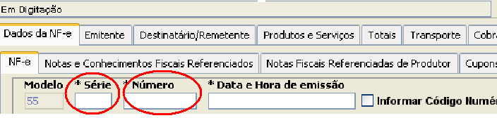 2 Continuidade da Numeração Anterior. Para dar a continuidade a numeração e série, informe nos campos *Série e * Número, o número subsequente ao último número emitido no Programa Versão 2.