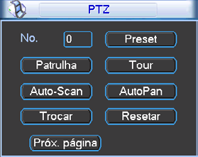 e clique em Preset para carregar a tela de menu da câmera.