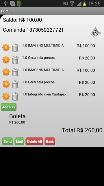 Agenda. Raports visita. Processamento de Pedidos e controle. Catálogo de produtos. Entregas de encomendas com controle financeiro.