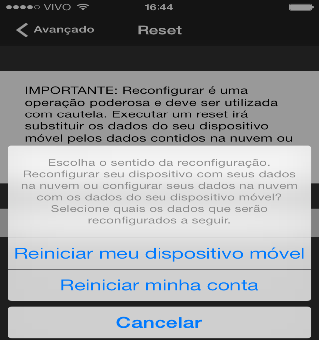 Log Ao deslizar a chave para a direita o aplicativo ativa o registro de uso de aplicativo em log: Ao clicar em Enviar Log o registro de uso de aplicativo é enviado a equipe de suporte.