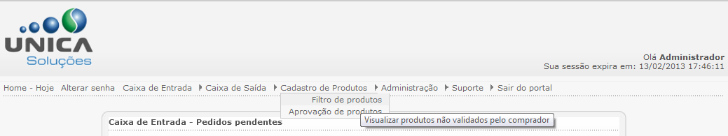 11. ATUALIZAÇÃO DA LISTA DE PREÇO Esta área foi criada para facilitar o cadastro e atualização da relação de produtos cadastrados no sistema do Comprador.