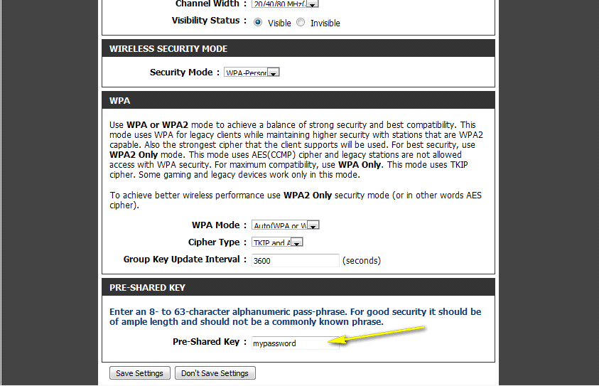 Etapa 3: Clique na opção Manual Wireless Network Setup (Configuração de rede wireless manual). Etapa 4: Role a página para "Wireless Security Mode" (Modo de segurança wireless).