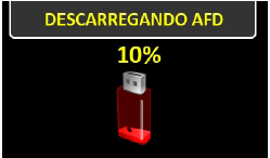 - Ir ao equipamento ID REP e colocar o pendrive na porta USB DADOS ; - Entrar no Menu Administrador ; - Selecionar a opção USB DADOS ; - Clique em Exportar AFD; - Em seguida, iniciará o processo,