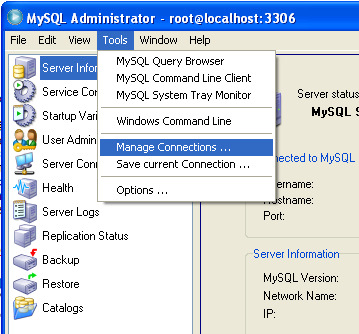 pré-definida para usuário [root] na instalação do MySQL.