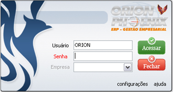 3.3 Instalação e Configuração do Cliente Orion Phoenix Para utilização do ERP Orion Phoenix, é necessária a instalação do cliente nas estações que utilizarão o serviço.