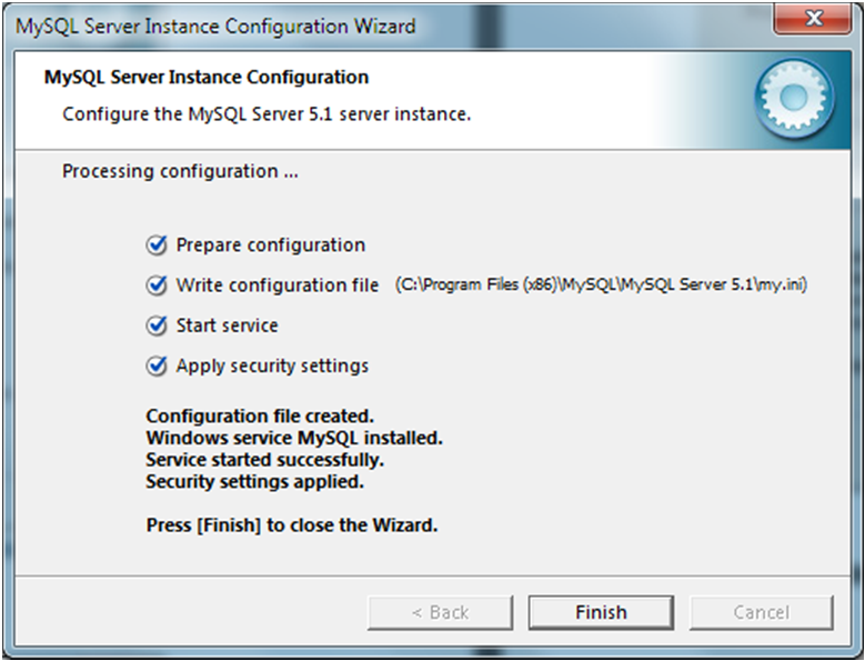 Execute a configuração clicando em Execute Após finalizar a configuração e clique