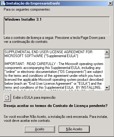 Preparatório para instalação INSTALAÇÃO Obs.: Antes de começar a instalação é necessário estar logado no Windows como Administrador.