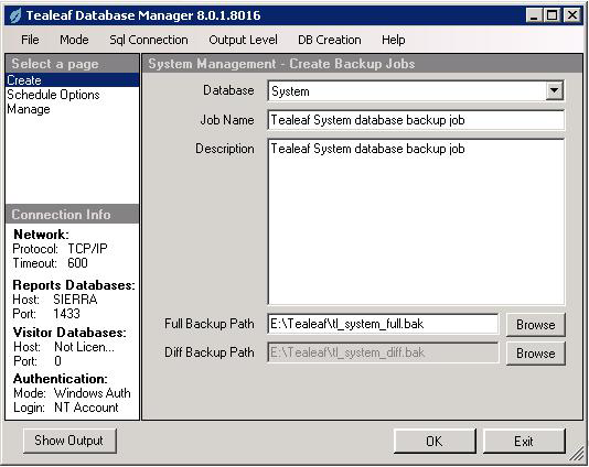 Fazendo backup dos bancos de dados do Tealeaf É possíel usar o Tealeaf Database Manager para executar backups incrementais e completos de bancos de dados indiiduais, que são úteis para criar backups