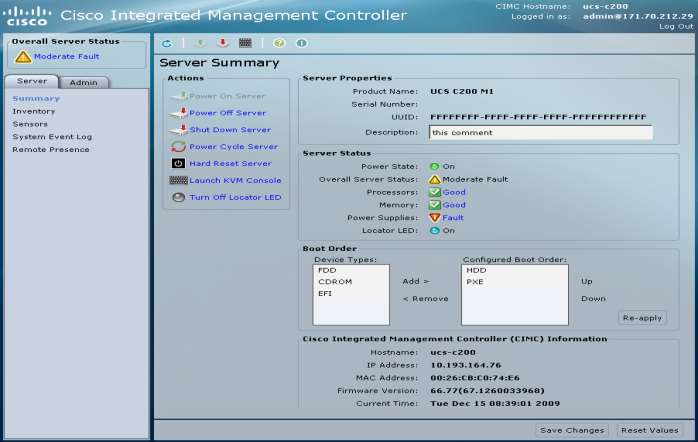 Cisco Integrated Management Controller (CIMC) Incluído em todos os Servidores Cisco KVM (Keyboard,