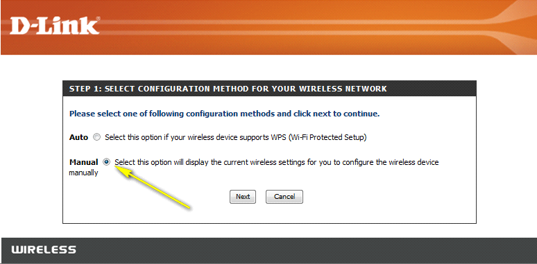 Etapa 4: Clique em Add Wireless Device With WPS (Adicionar dispositivo wireless com WPS) Etapa 5: Selecione Manual e em seguida clique em