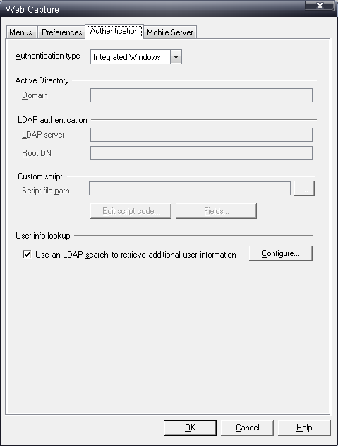 CONFIGURAÇÃO DO PONTO DE EXTREMIDADE DO WEBCAPTURE PARA NSi MOBILE SERVER CONFIGURAÇÃO DO WEBCAPTURE PARA AUTENTICAÇÃO DOS USUÁRIOS DO NSI MOBILE Para configurar o WebCapture para autenticação dos