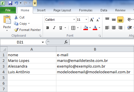 Como importar uma lista de e-mail? As suas listas criadas agora deverão ser alimentadas com os e-mails: Incluir através da importação de arquivo.