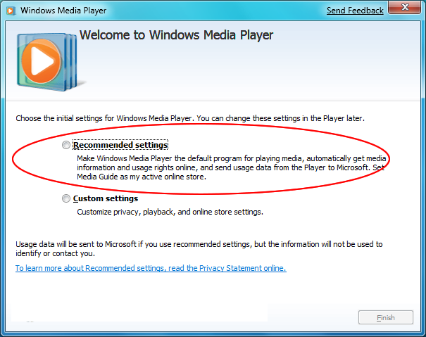 13 Abrir Windows Media Player O windows media player precisa ser executado uma primeira vez,