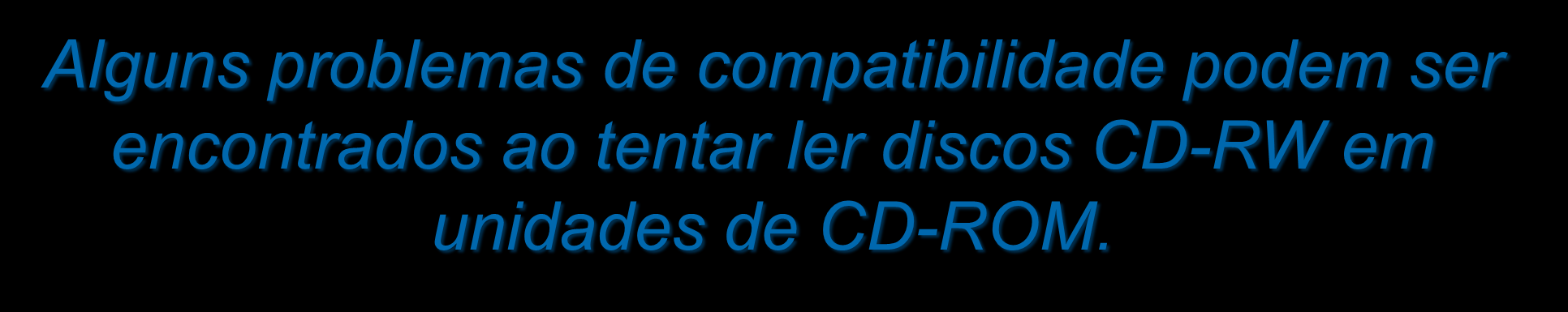 40 Compact Disk - CD CD-ROM: somente pode ler dados.
