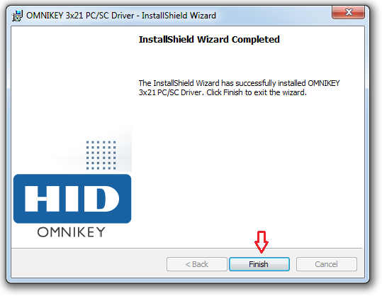 Clique em Finish. Pronto! Driver do cartão e da leitora instalados com êxito.