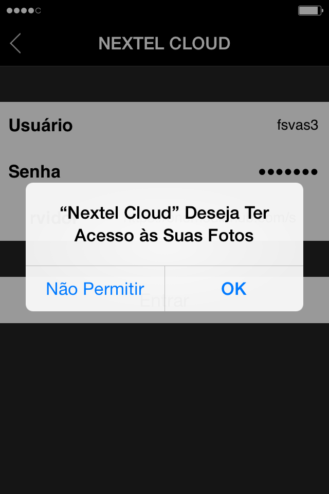 Manual do Usuário Nextel Cloud Para logar-se no Nextel Cloud, clique em Entrar > Digite usuário e senha >