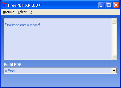 Figura 22 FreePDF Join Salvando o arquivo de destino unificado. Após definir o nome do arquivo de destino e clicar no botão salvar, conforme a figura 22, aparecerá a tela de processamento.