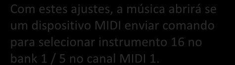 SongBook+ abre então a letra da música correspondente. (Um MIDI style pode reenviar o mesmo ProgramChange repetidas vezes ao copiar, isso não causa nenhum problema.