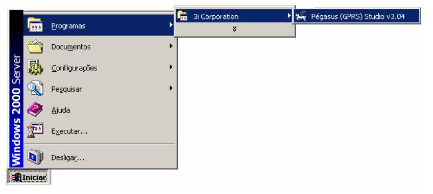 Operação do Configurador. Para abrir o programa Pégasus (GPRS) Studio v3.