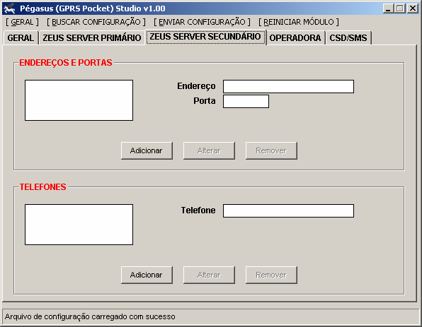 . Zeus Server Secundário Semelhante a Aba Zeus Server Primário, porém esta deve ser preenchida caso o cliente deseje implementar um duplo monitoramento.