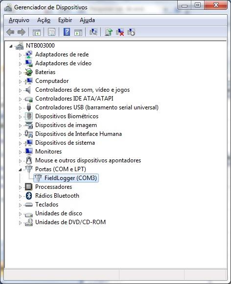 Voltando à tela do Gerenciador de Dispositivos, pode-se verificar qual a porta serial virtual alocada ao