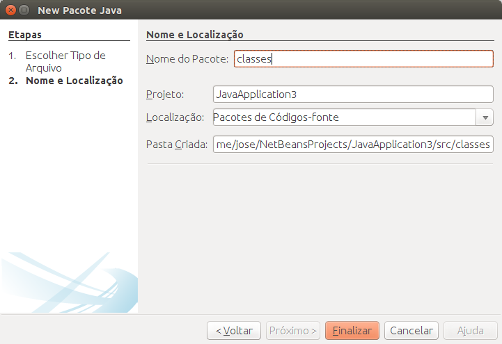 Java - NetBeans Vamos criar uma classe Roda Clique com botão direito sobre Pacotes de código