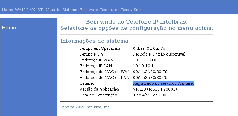 Obs.: a maior diferença entre administrador e usuário é que o administrador tem total controle sobre o TIP 100, enquanto que o usuário possui controle limitado a determinadas configurações.