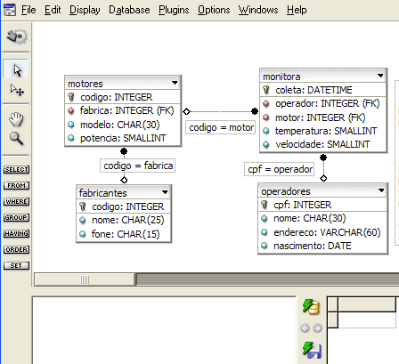 Interfaces do SGBD Interfaces gráficas: Exibe um esquema para o usuário