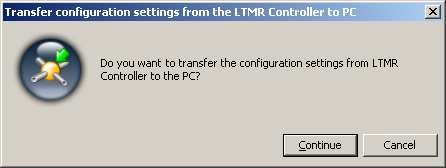 -Função Upload A função Upload (LTMR to PC) efetua o download da configuração interna do LTMR para o software Power Suite.