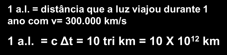 000.000.00 Km ~10 12 km 100.000 a.l.