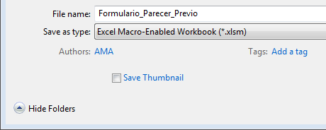 Garantir que o nome do ficheiro começa com Formulario!