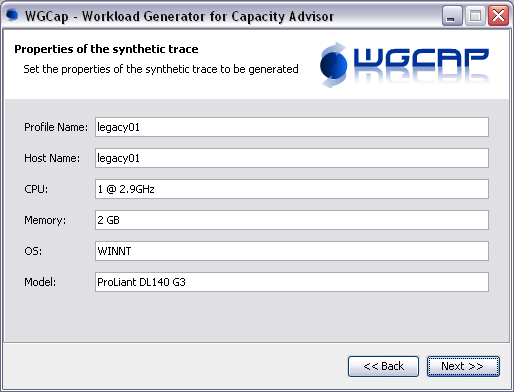 5.4 WGCAP - WORKLOAD GENERATOR FOR CAPACITY ADVISOR 85 Figura 5.8: Screenshot do WGCap - Tela inicial. A primeira tela desta atividade é ilustrada na Figura 5.9.