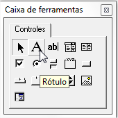 Desenhe um Label para Identificação da Janela. Use as ferramentas que são exibidas ao clicar uma vez no formulário.