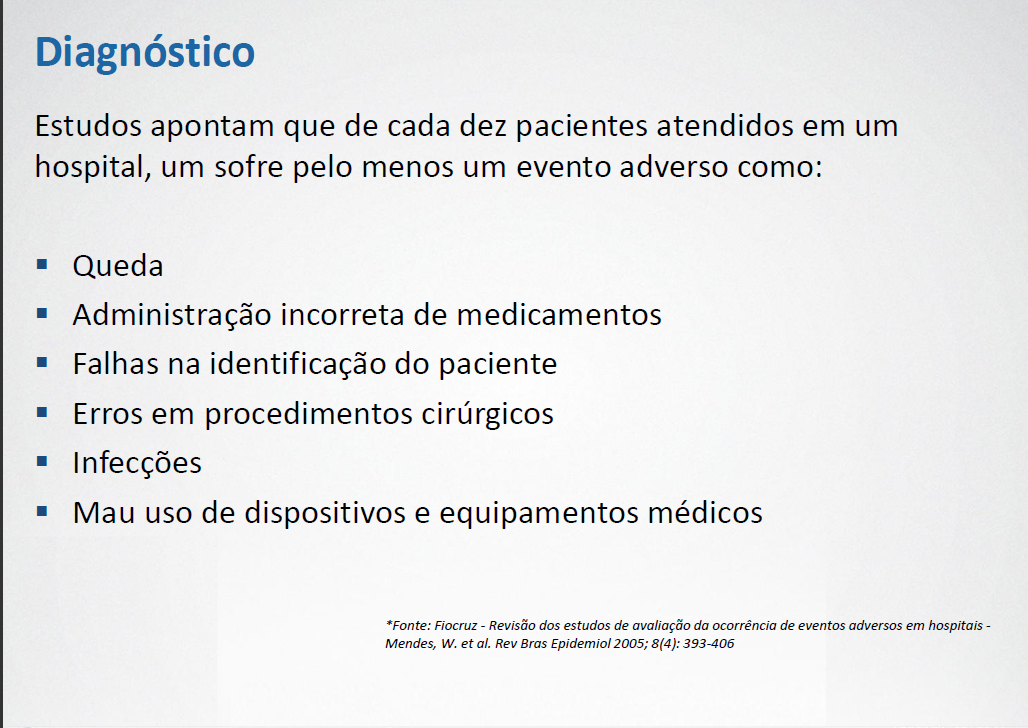 cional de Segurança do Paciente no Brasil: estado da arte e perspectivas Diana Carmem A. N.